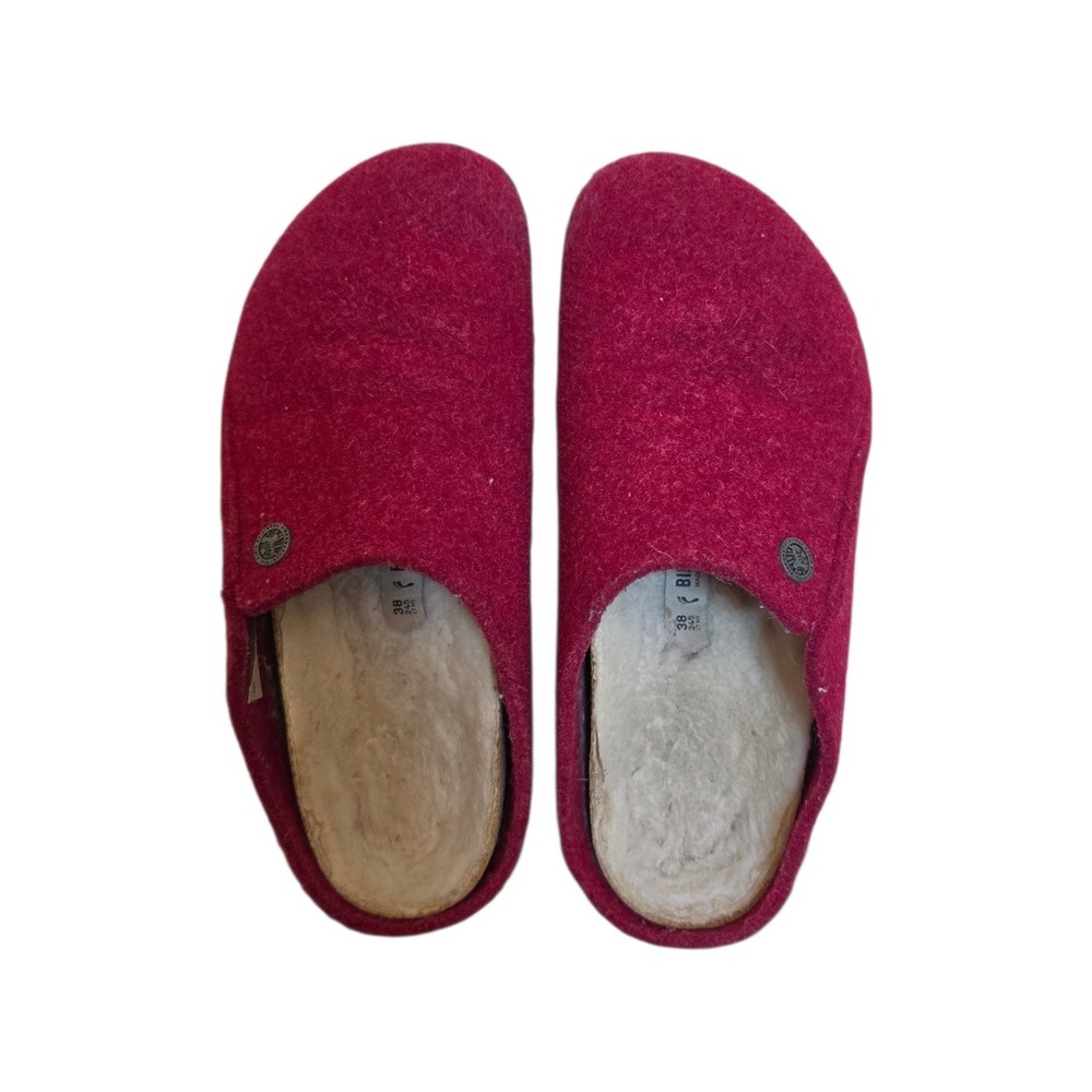 Birkenstock Zermatt Red Wool Comfy Footfriendly Mules Clogs sz EU 38 US 7